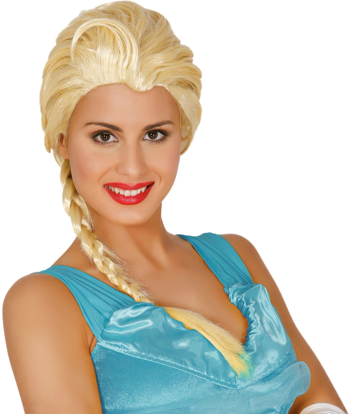 Blonde pruik Frozen met vlecht