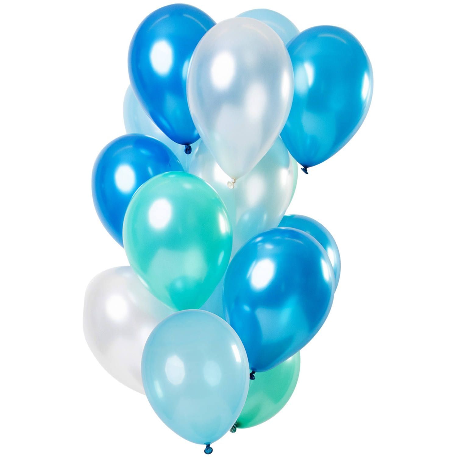 Blue azure metallic ballonnen 15 stuks