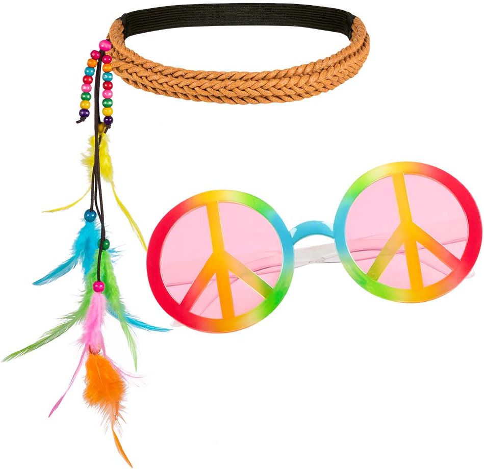 Bohemian hippie veren hoofdband en bril
