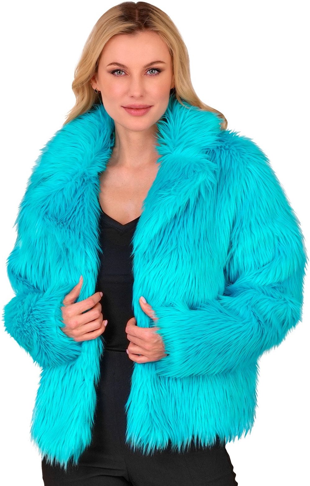 Bontjas Carnaval Festival Turquoise Blauw Dames