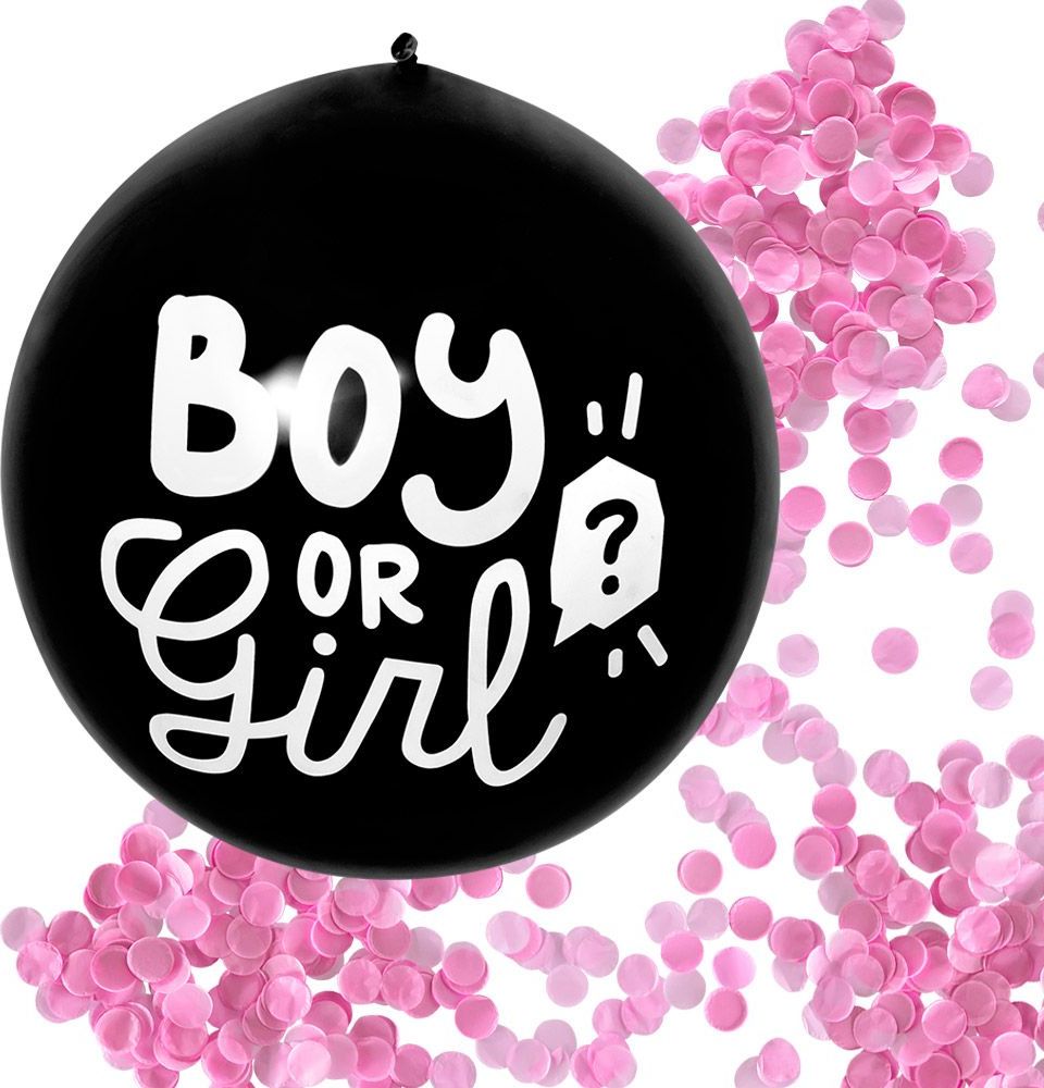 Boy or girl gender reveal folieballon roze vulling