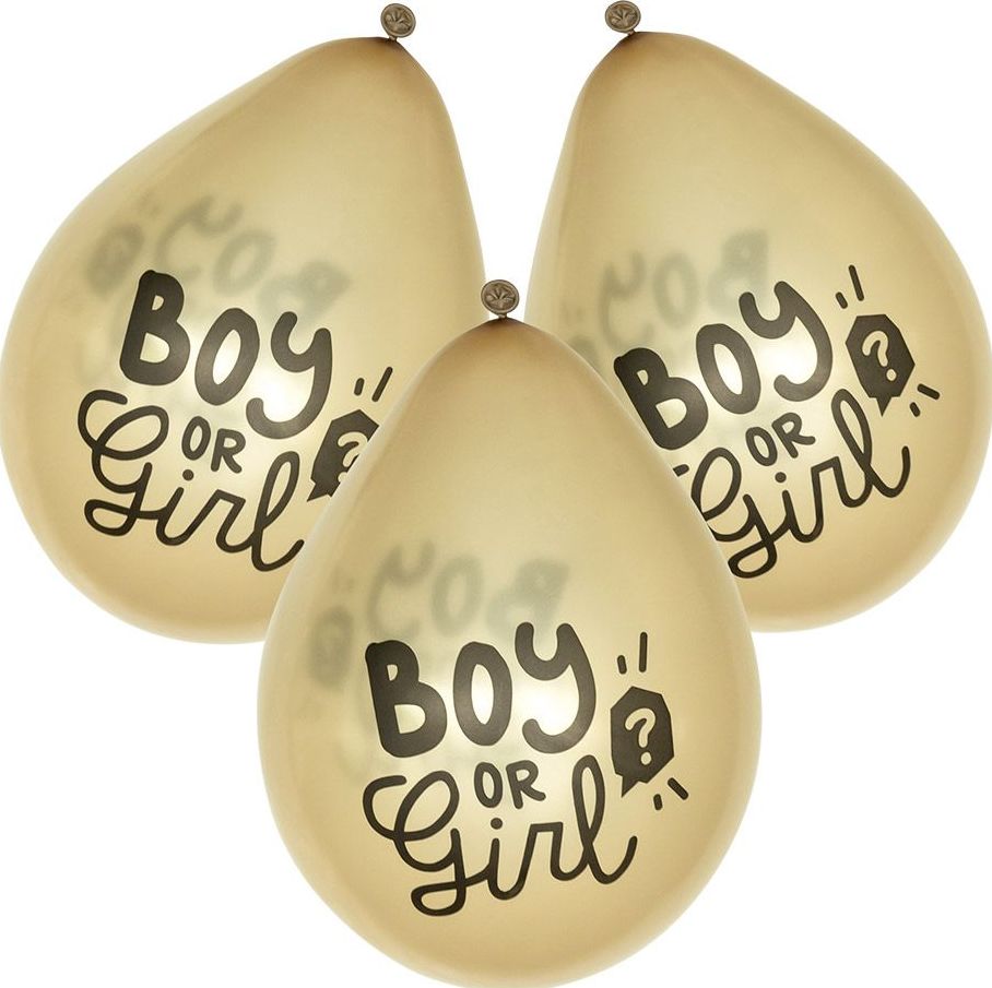 Boy or girl gender reveal gouden ballonnen 6 stuks