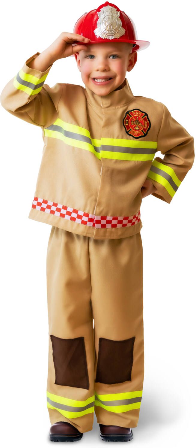 Brandweerpak Beige met Helm Kind