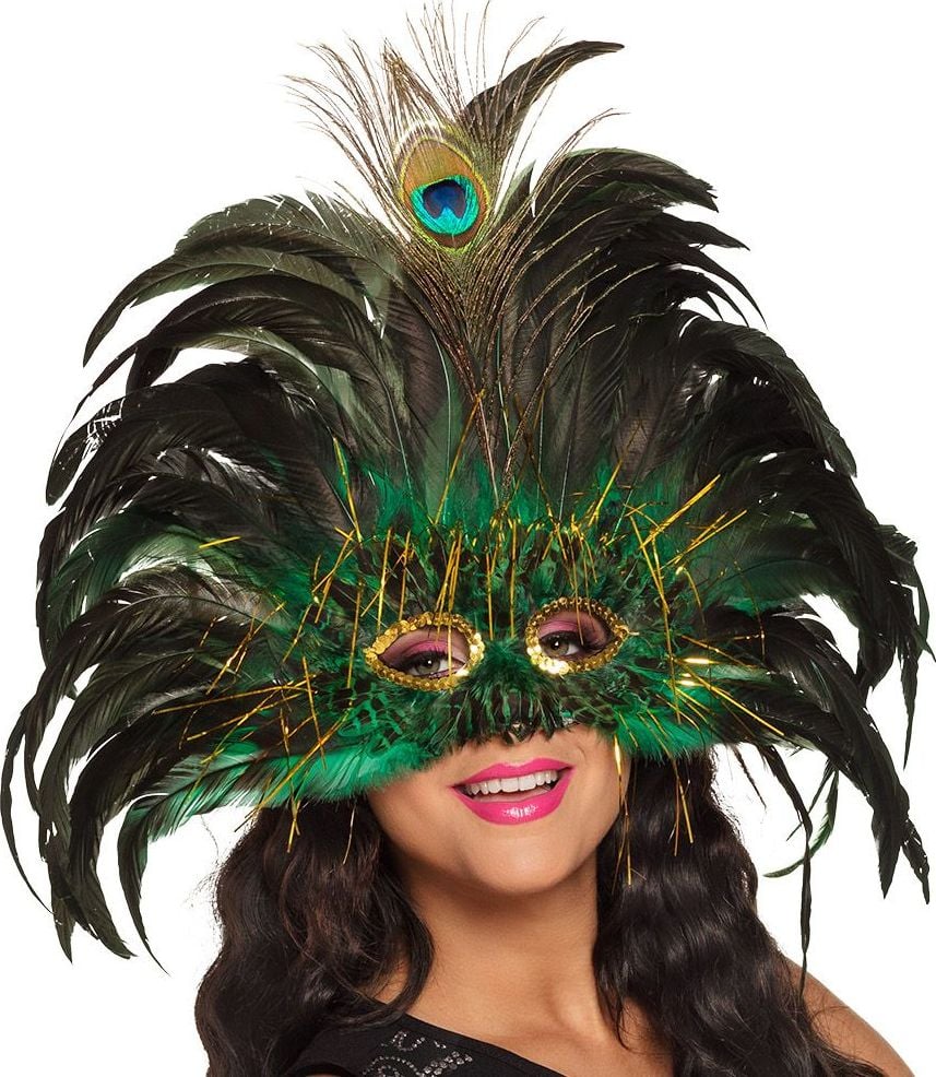 Braziliaans oogmasker pauw veren