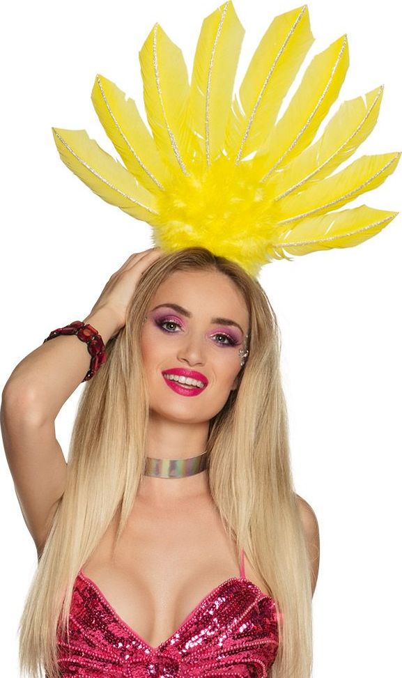 Braziliaanse tiara samba neon geel