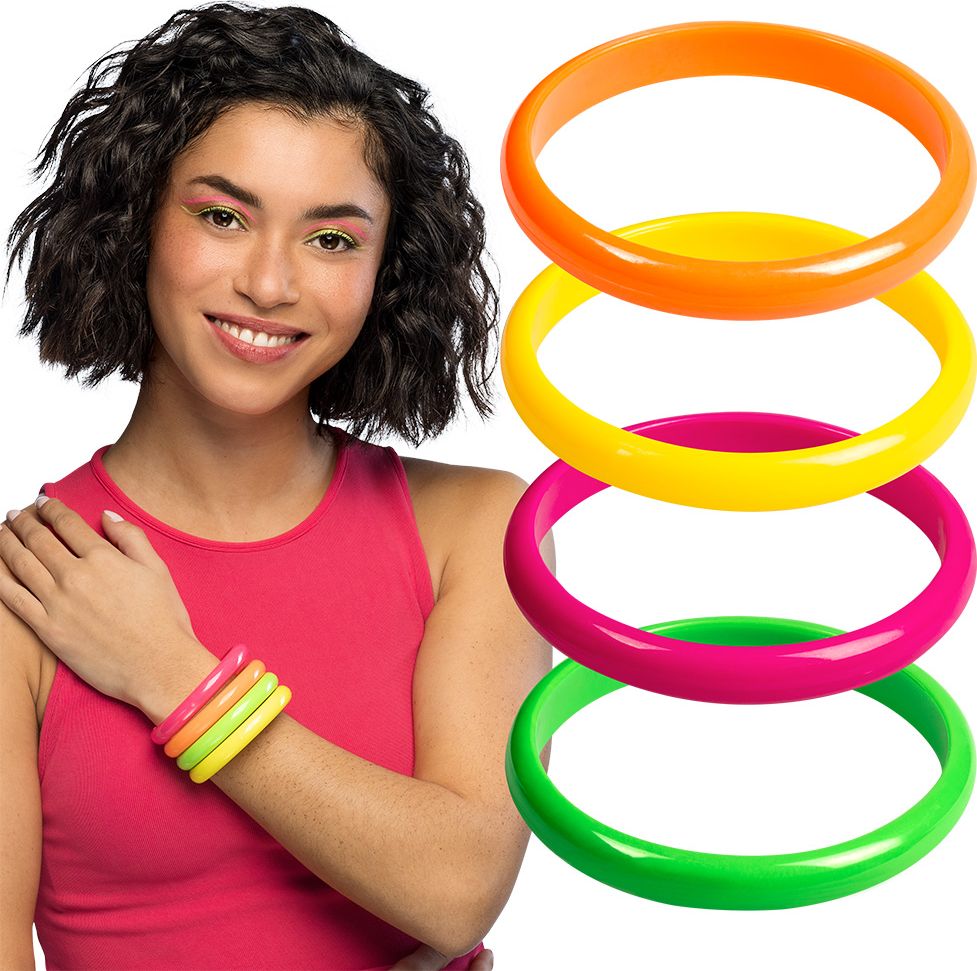 Brede neon armbanden 4x