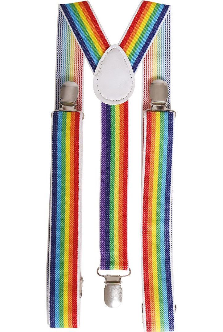 Bretels regenboogkleur clown