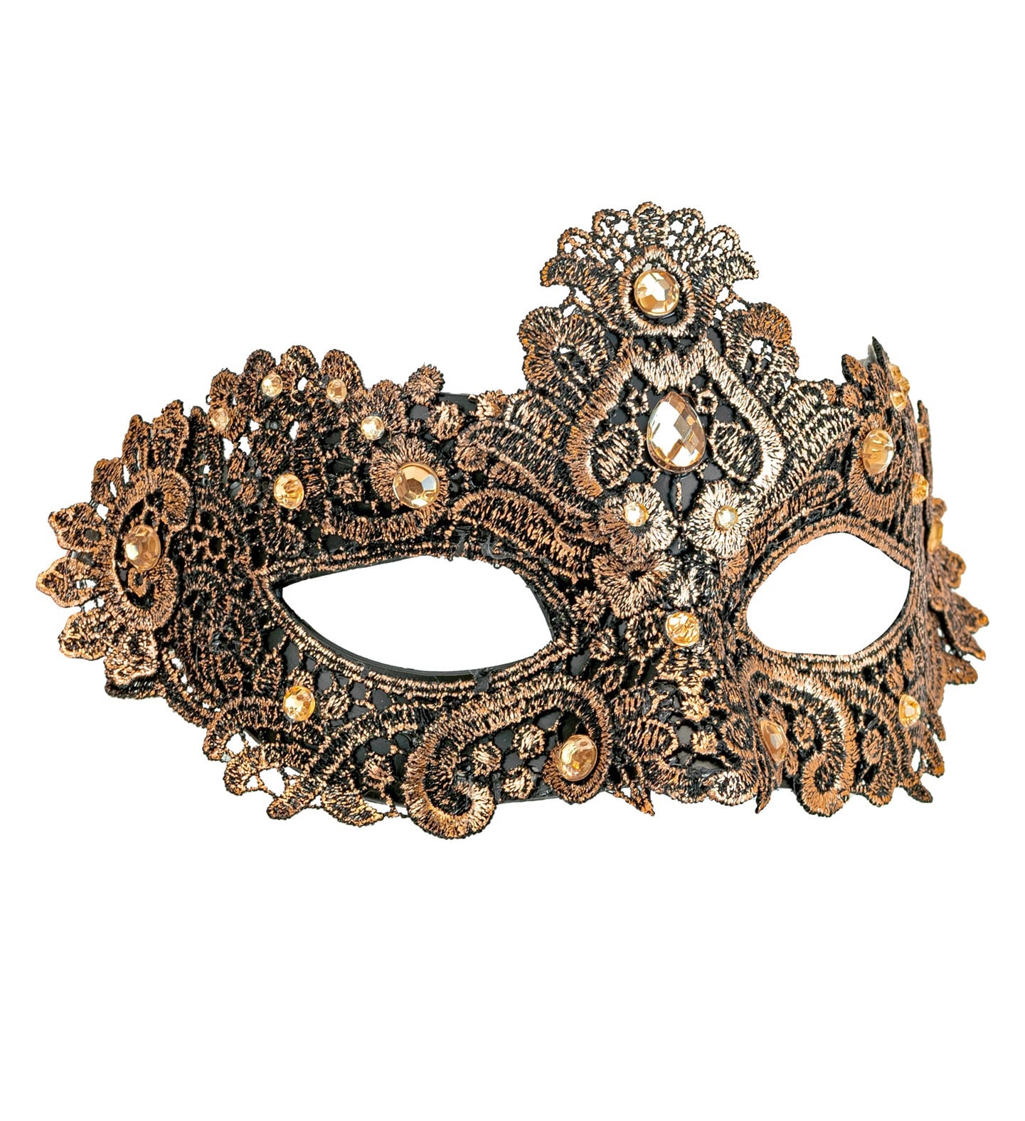 Bronzen Masquerade Oogmasker met Stenen