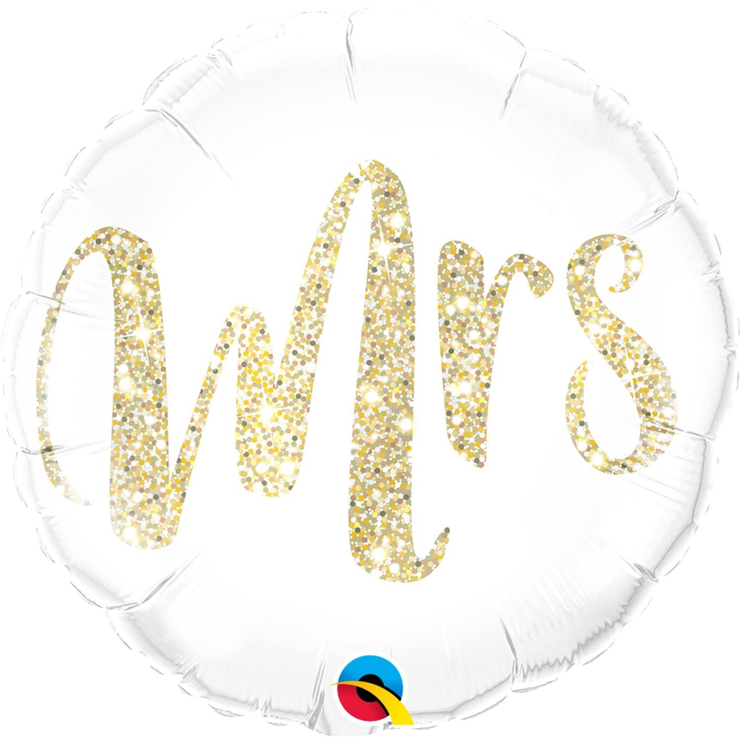 Bruiloft Mrs. witte folieballon