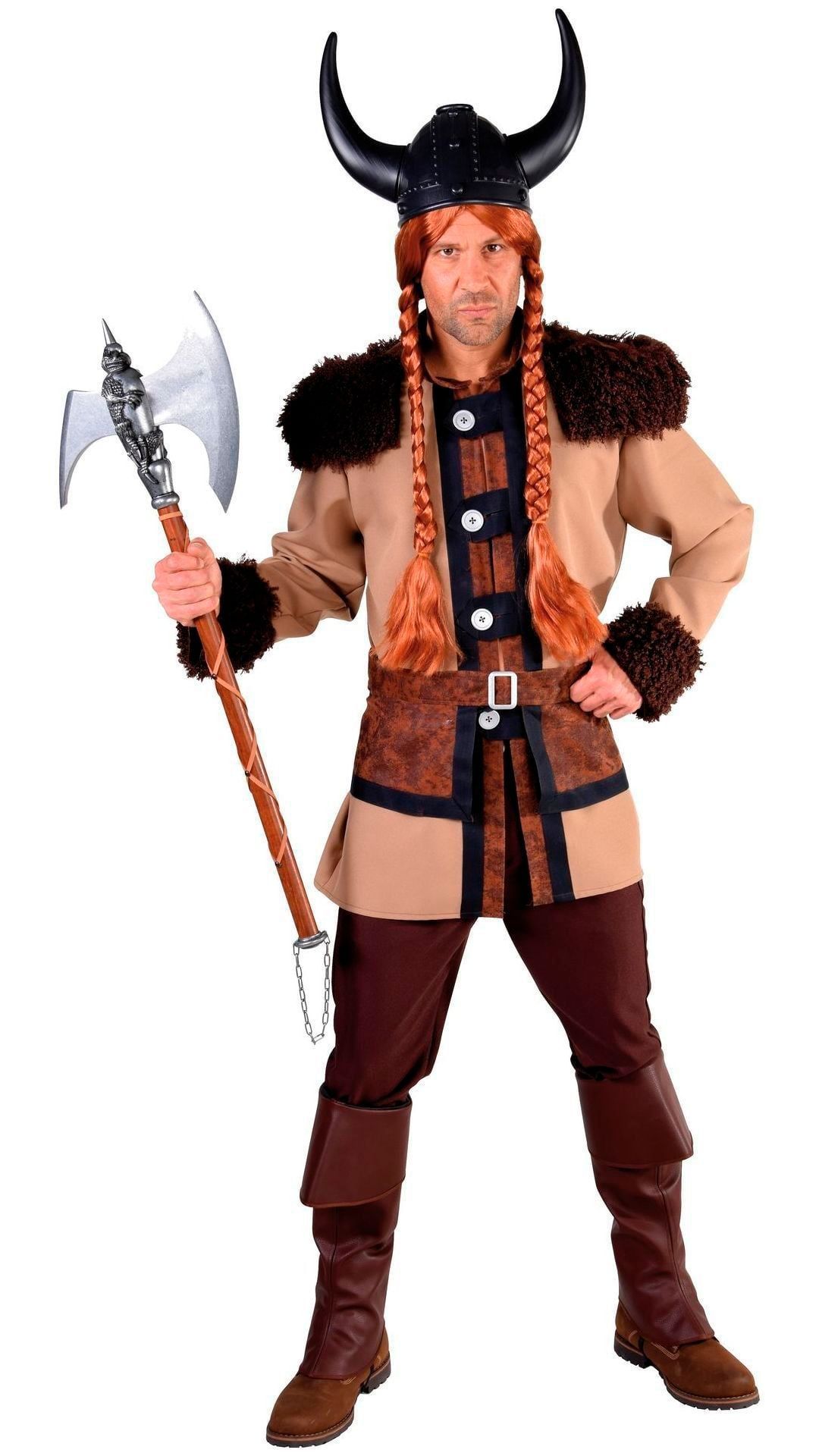 Bruin viking mannen outfit