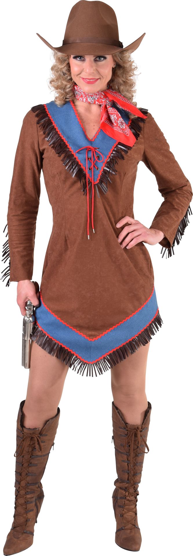 Bruine cowgirl jurk vrouwen