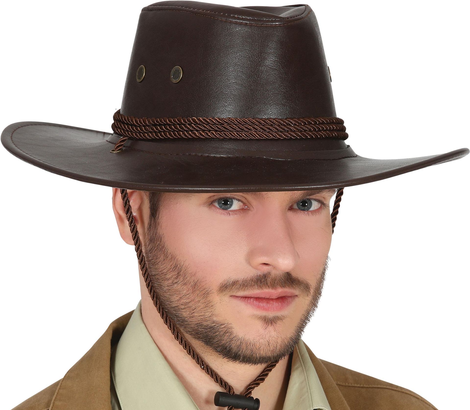 Bruine Leren Cowboyhoed