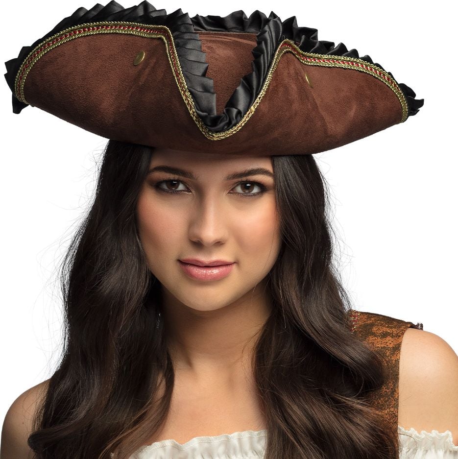 Bruine Piraten Hoed Tricorn