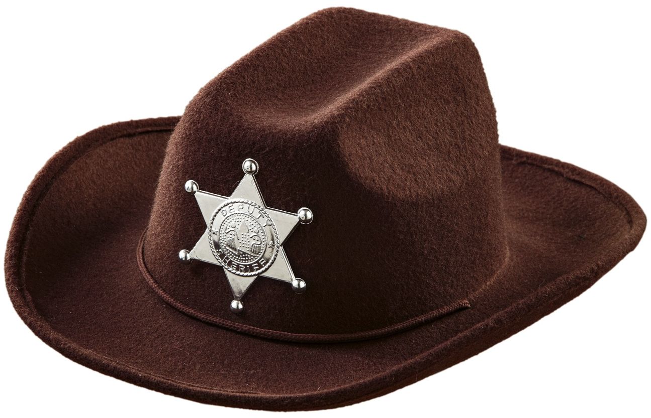 Bruine sheriff cowboyhoed