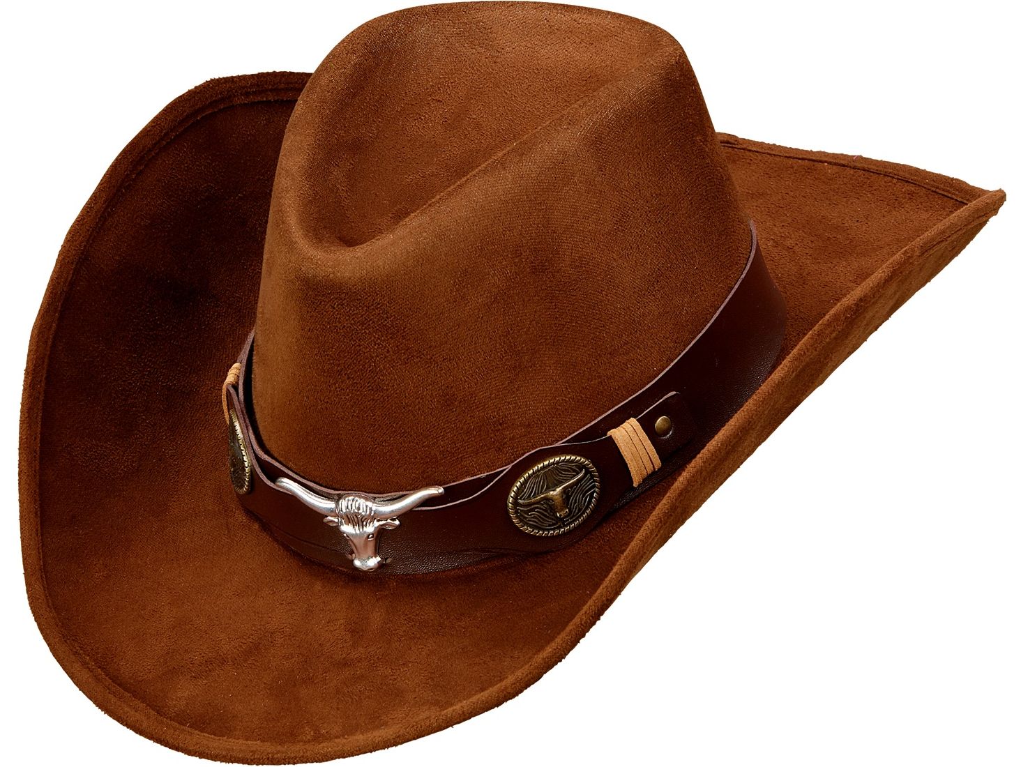 Bruine suede cowboyhoed