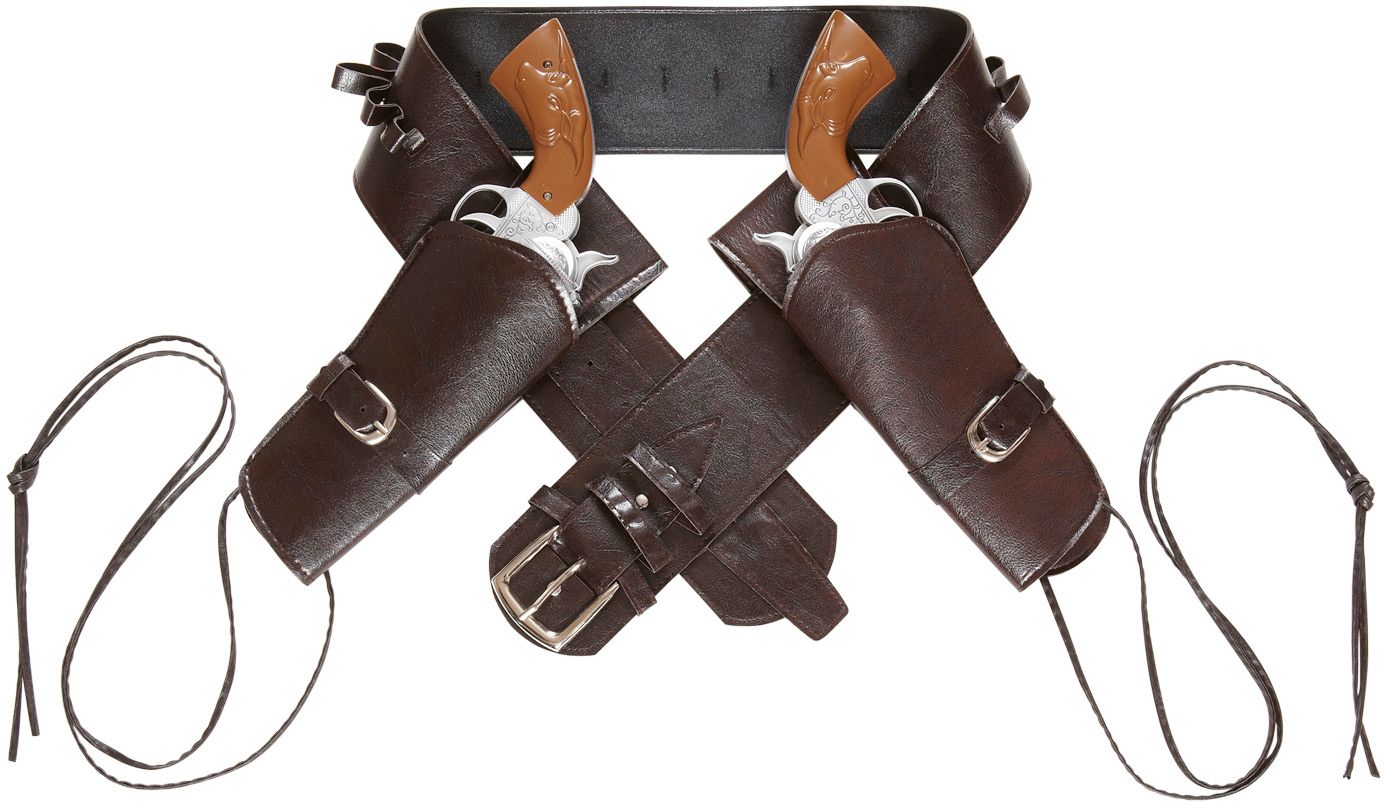 Bruine western riem met dubbele holster