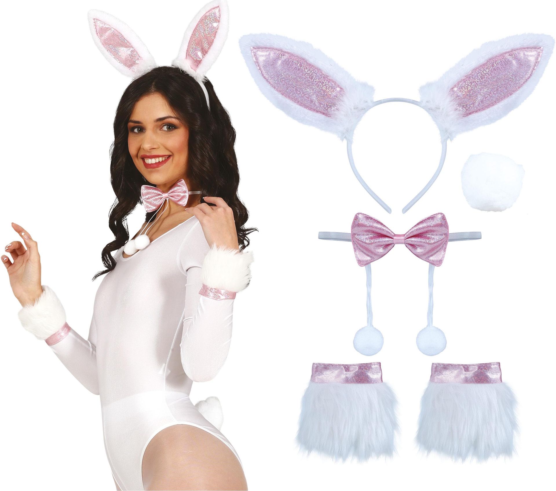 Bunny Accessoireset Wit Roze