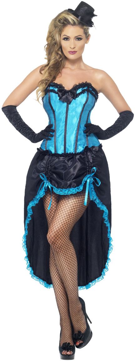Burlesque blauw dans kostuum