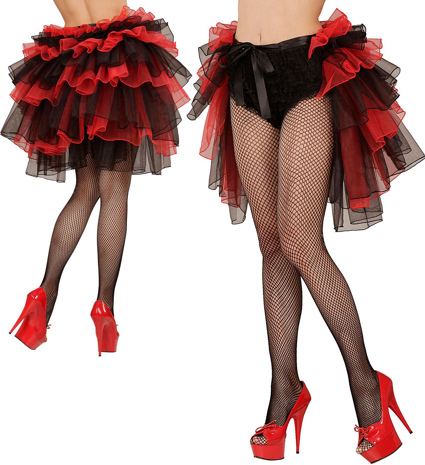 Burlesque rok rood zwart
