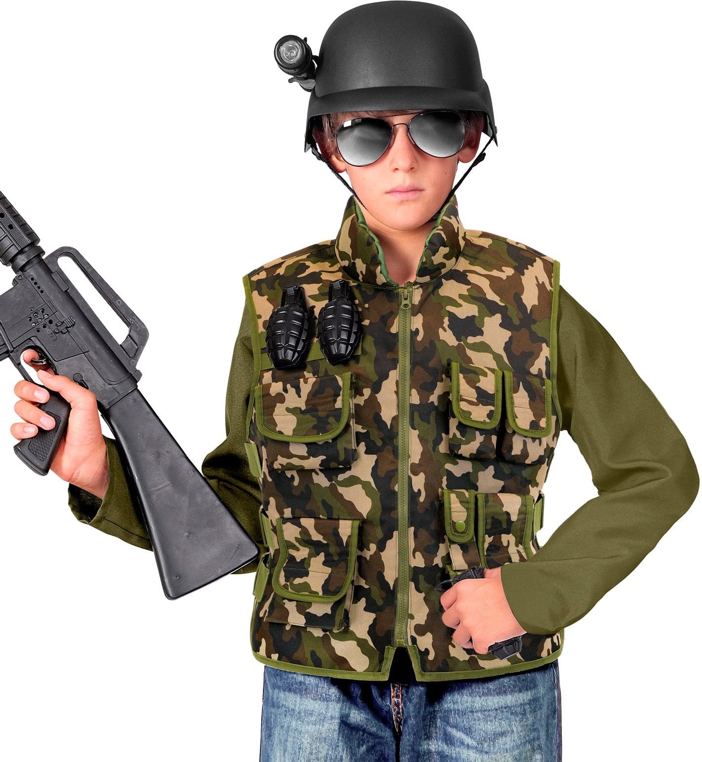 Camouflage Leger Vest Soldaat Kostuum Jongens Meisjes