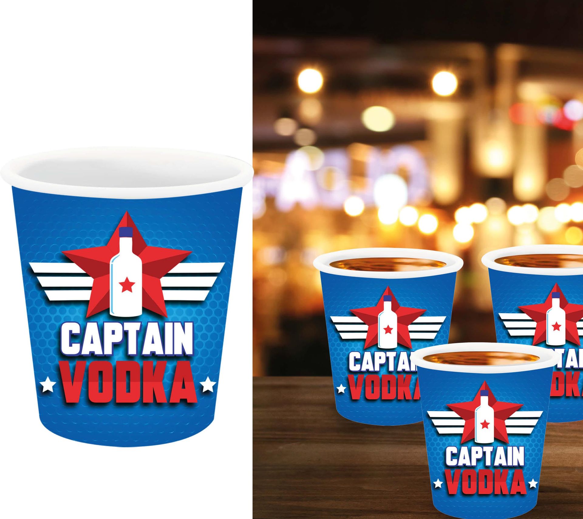 Captain Vodka Shotglazen 3 Stuks