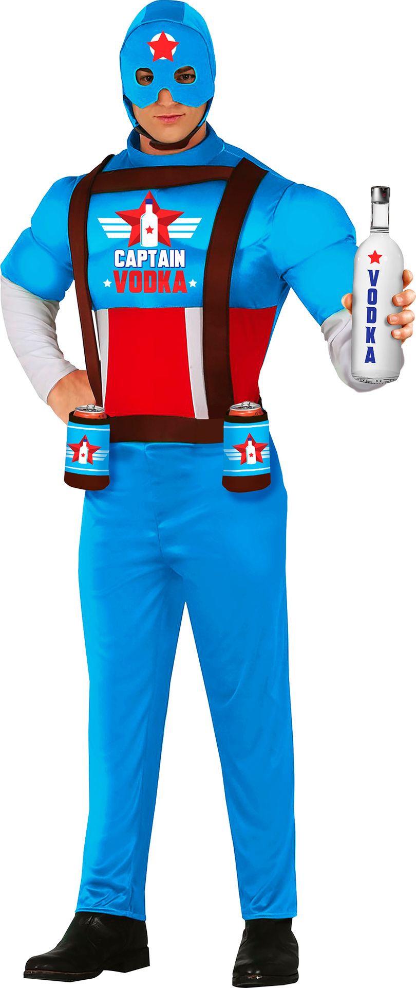 Captain Vodka superheld outfit heren