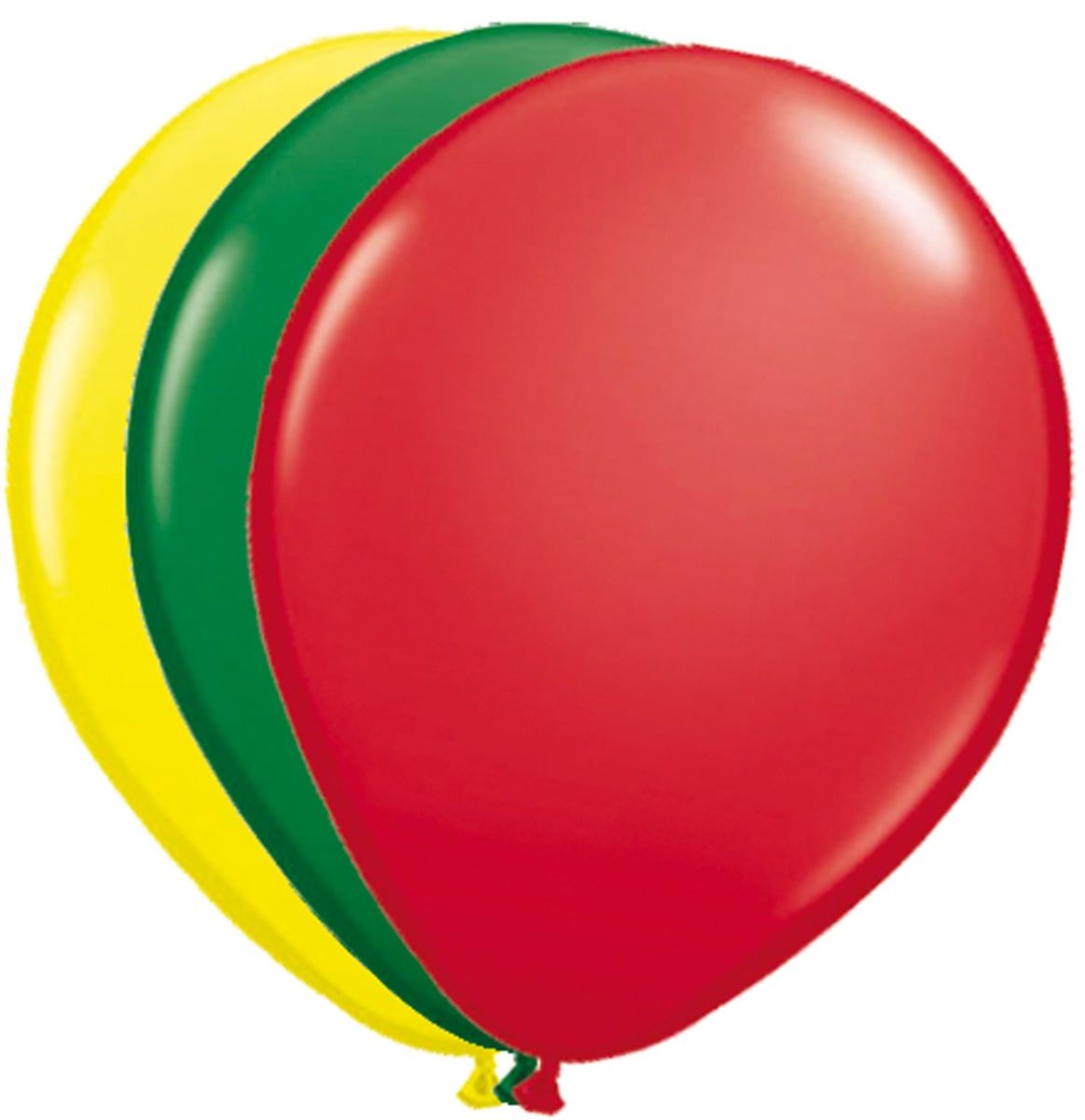 Carnaval ballonnen rood geel groen 25 stuks