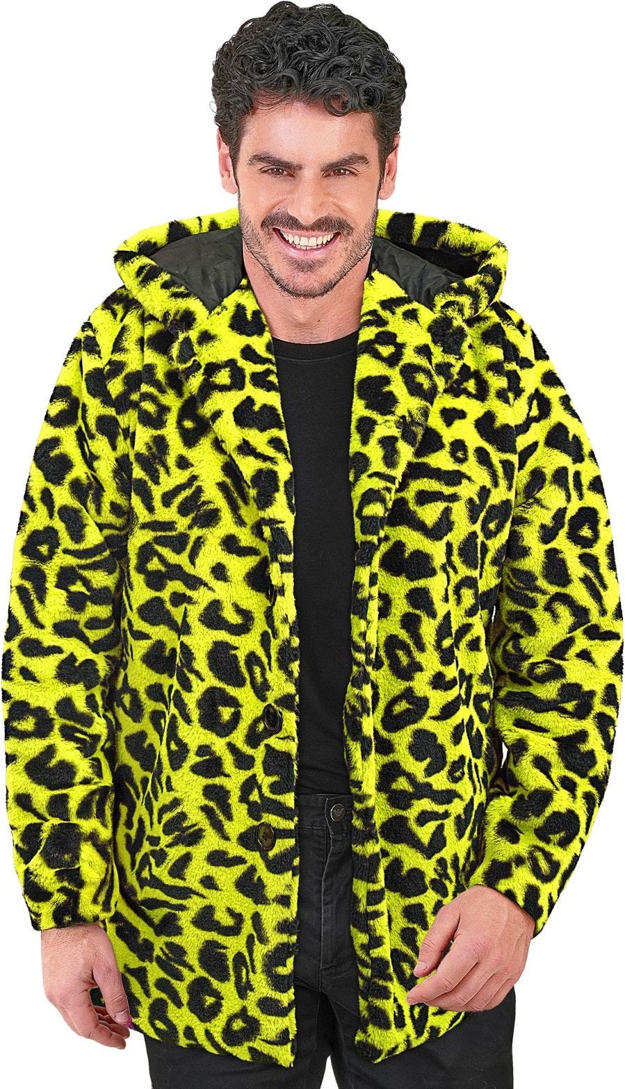 Carnaval Festival Bontjas Geel Panterprint Heren