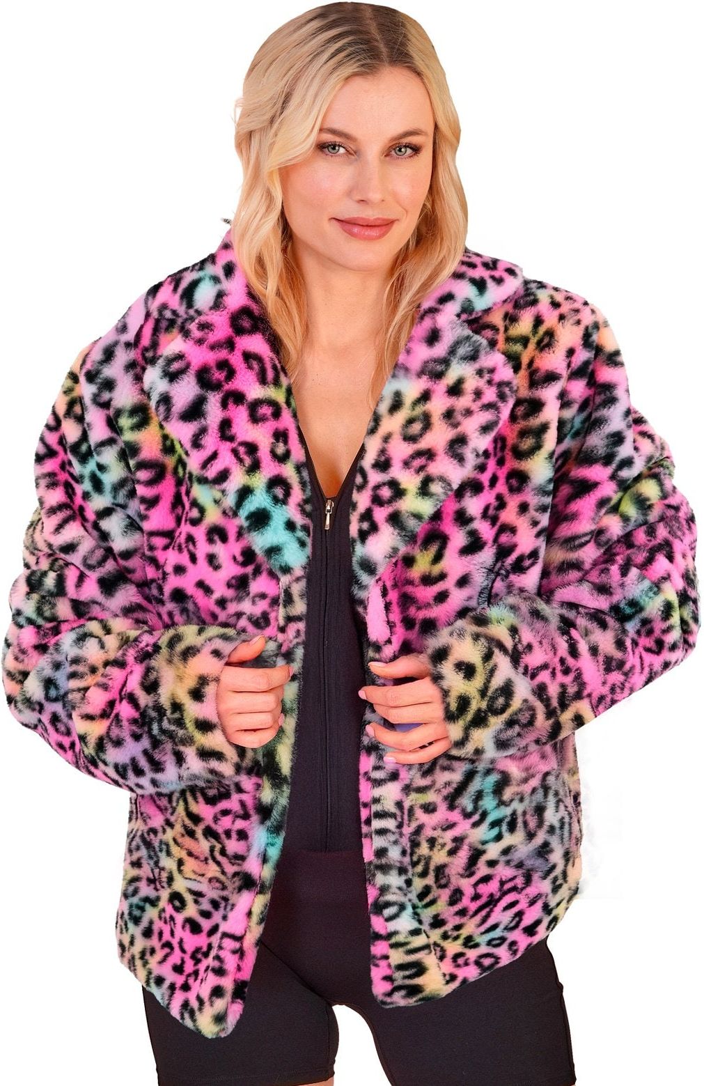 Carnaval Festival Bontjas Regenboog Panterprint Dames