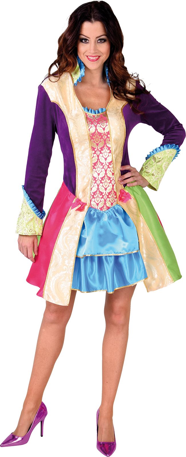 Carnavals jurk meerkleurig vrouwen