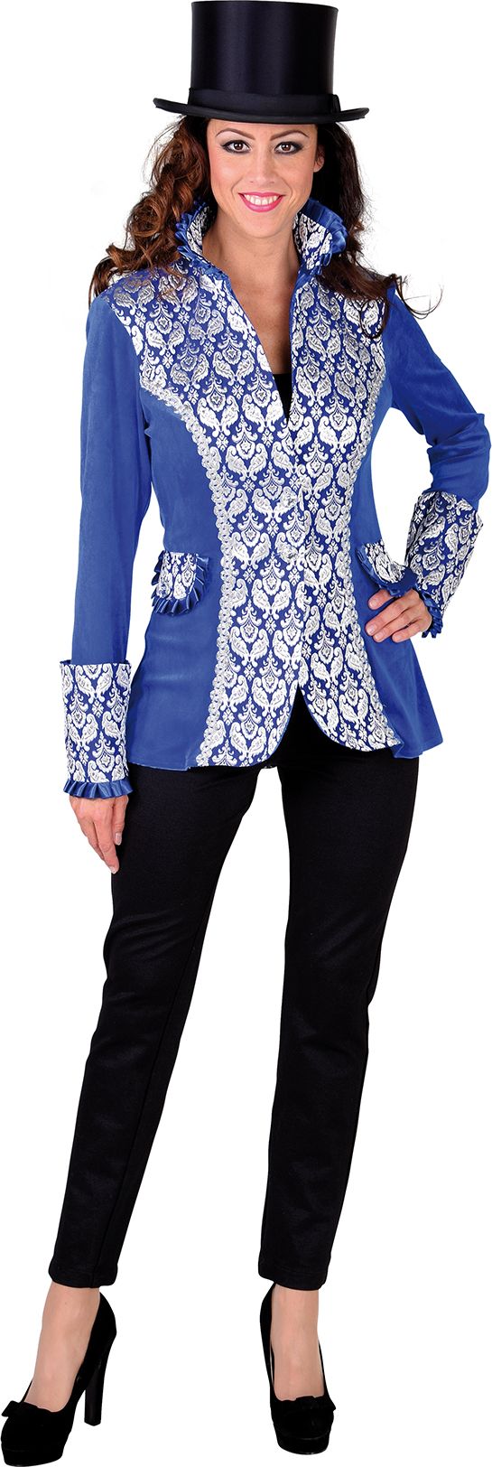 Carnavalsjas dames blauw