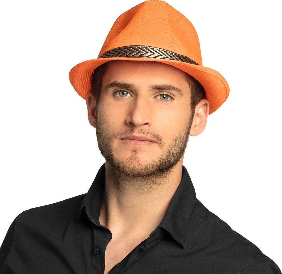 Casino fedora neon oranje