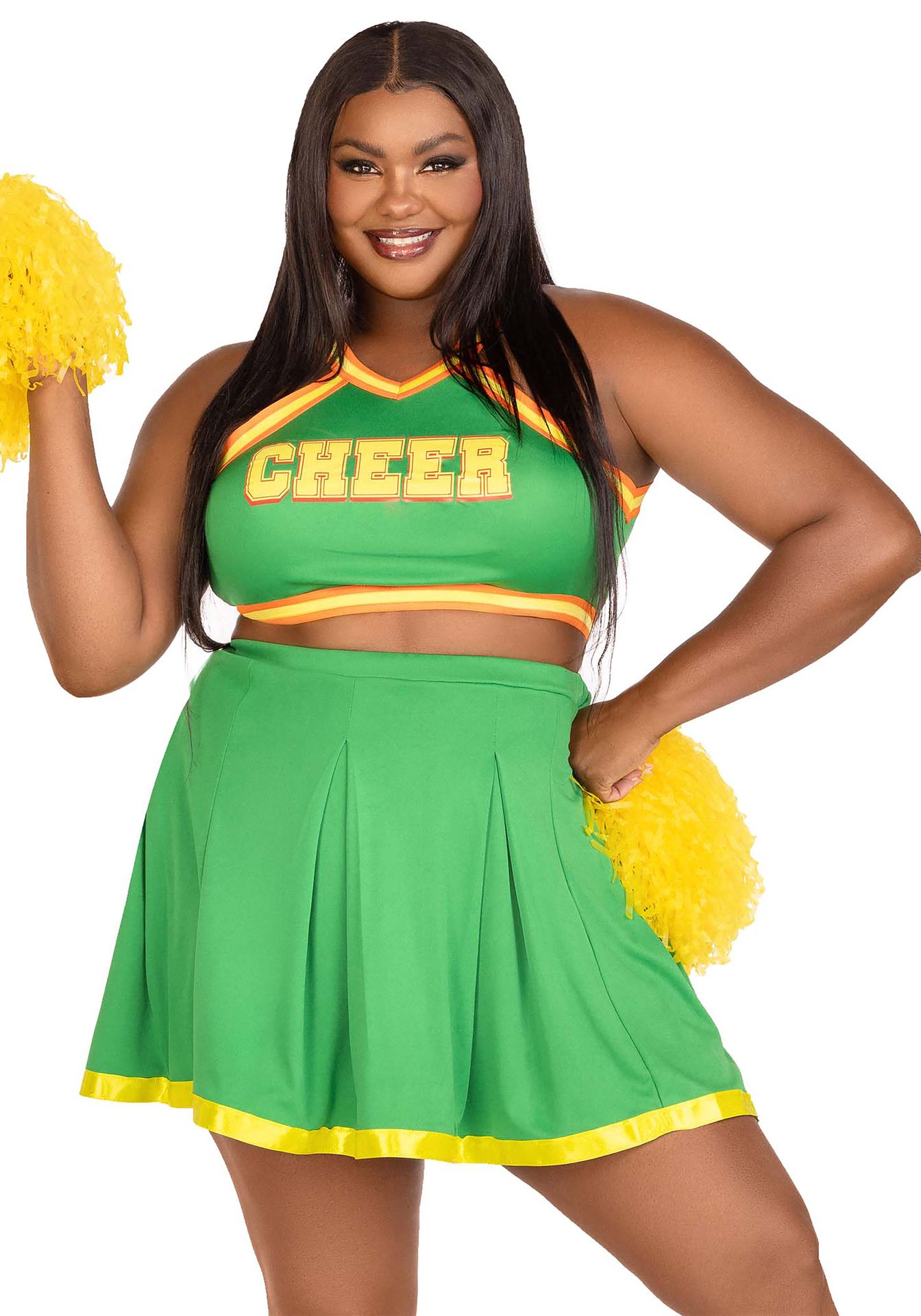 Cheerleader kostuum plus size groen