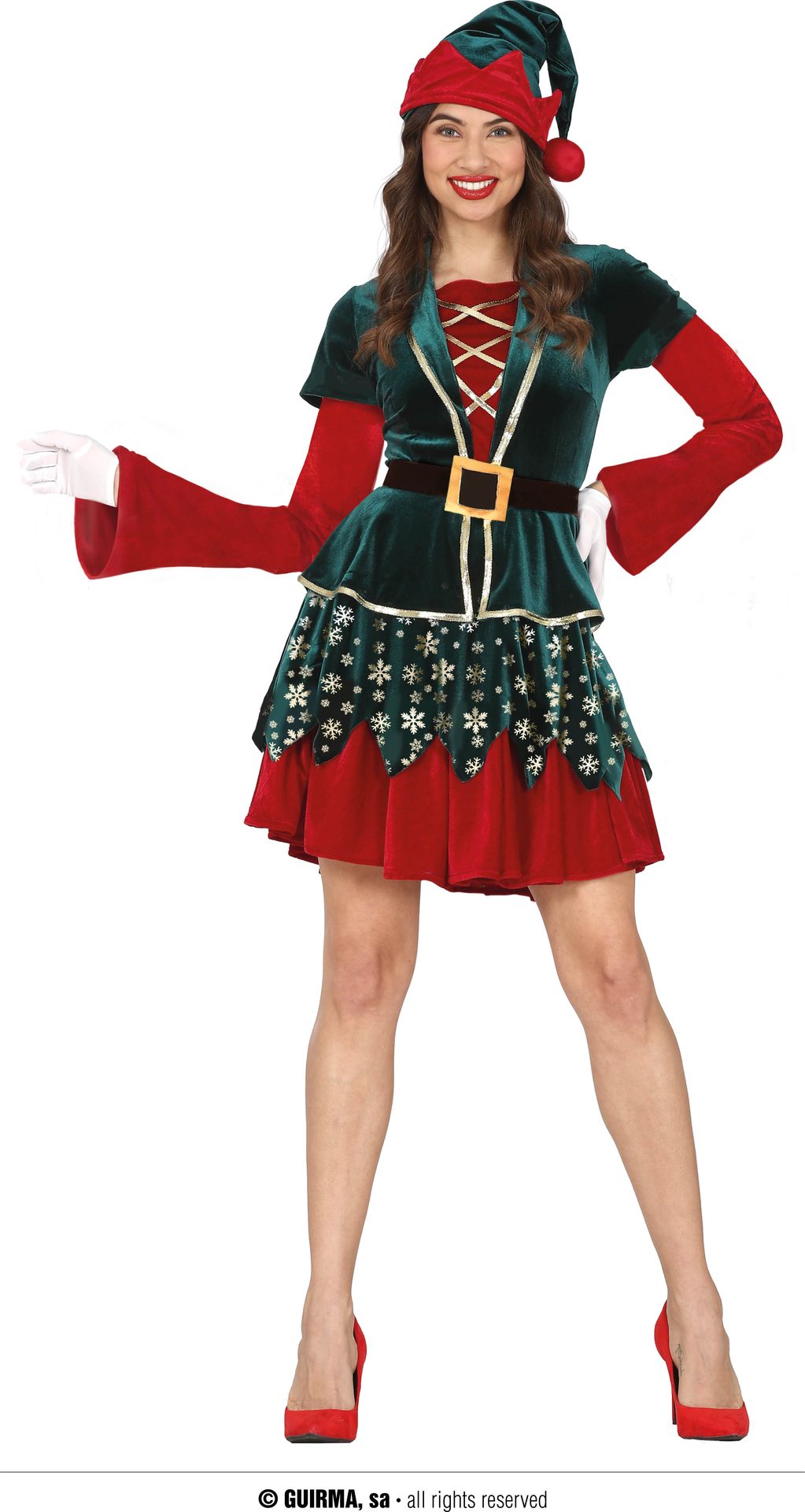 Chique kerst elf jurk vrouwen