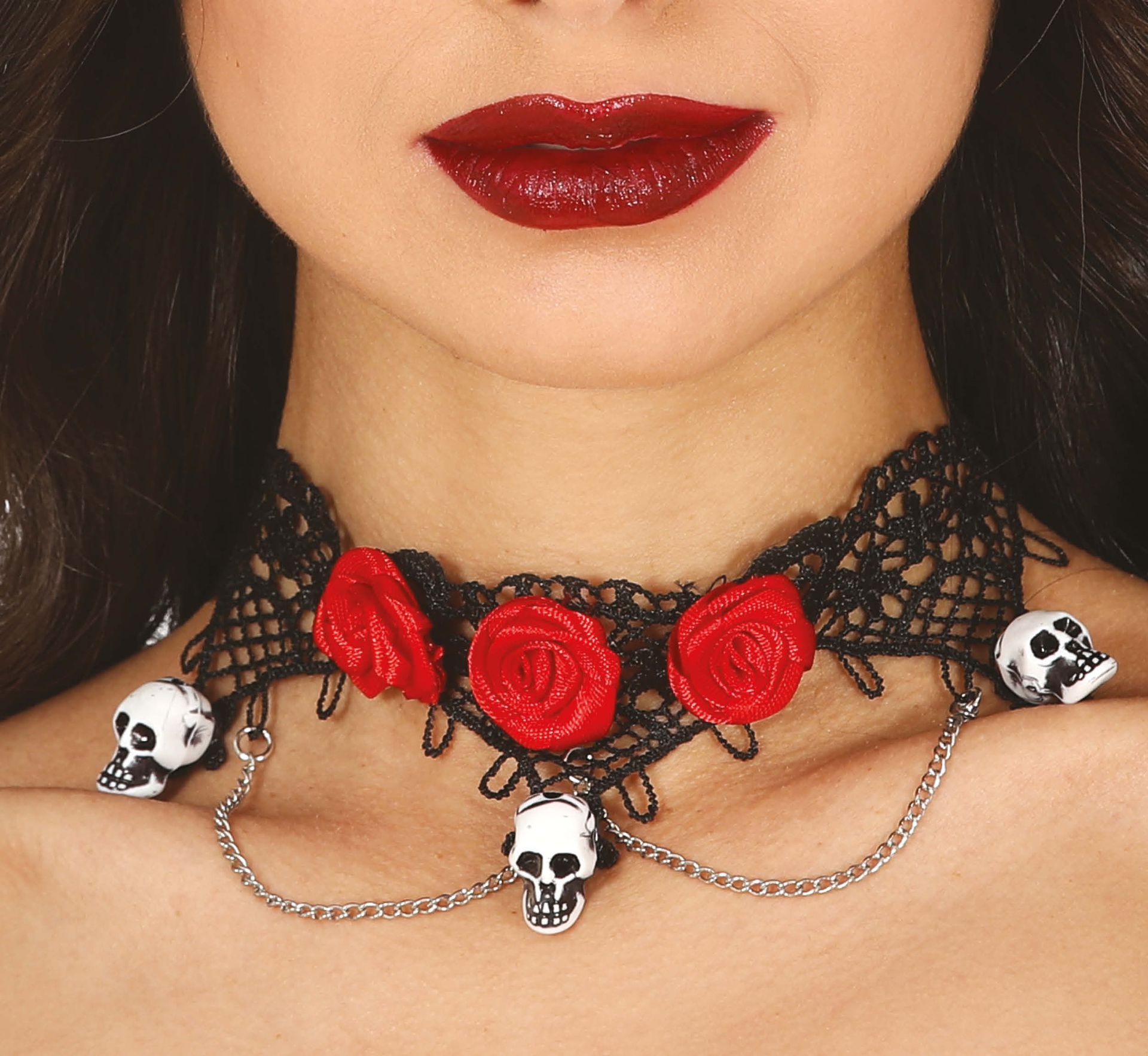 Choker schedels en rozen