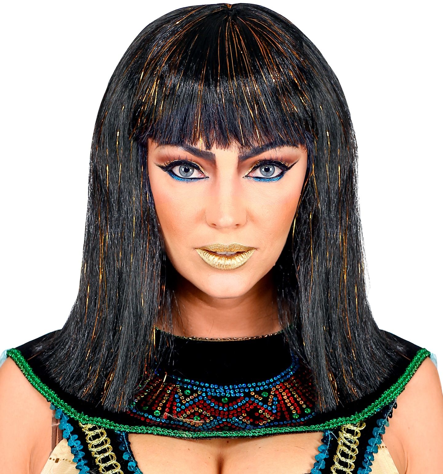 Cleopatra dames pruik zwart