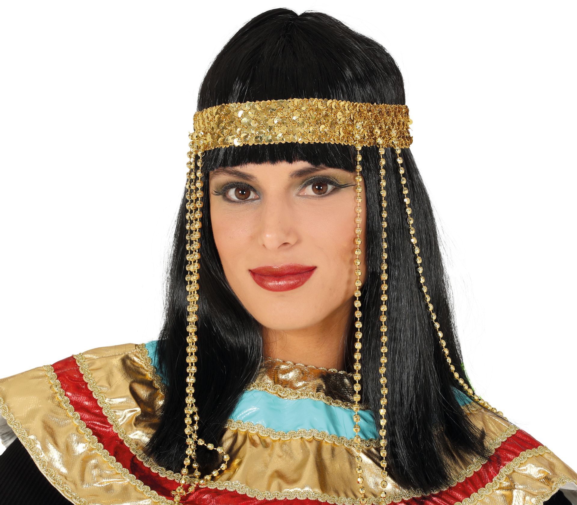 Cleopatra pruik met hoofdband