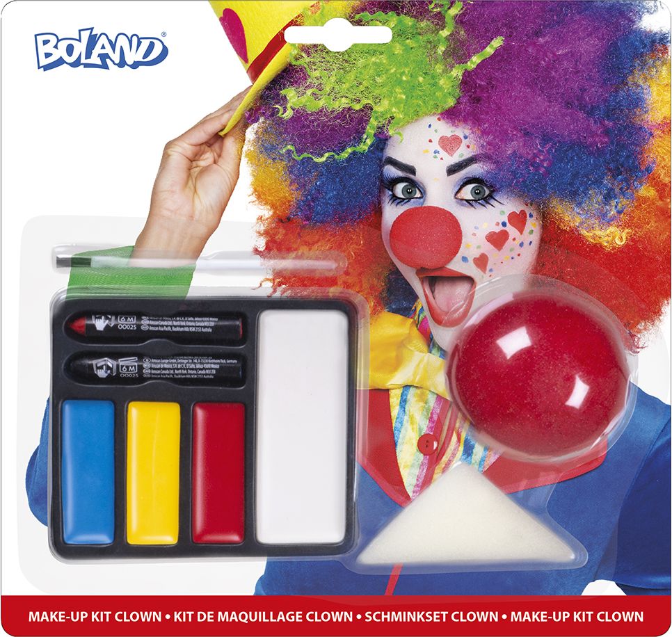 Clown make-up kit met clownsneus