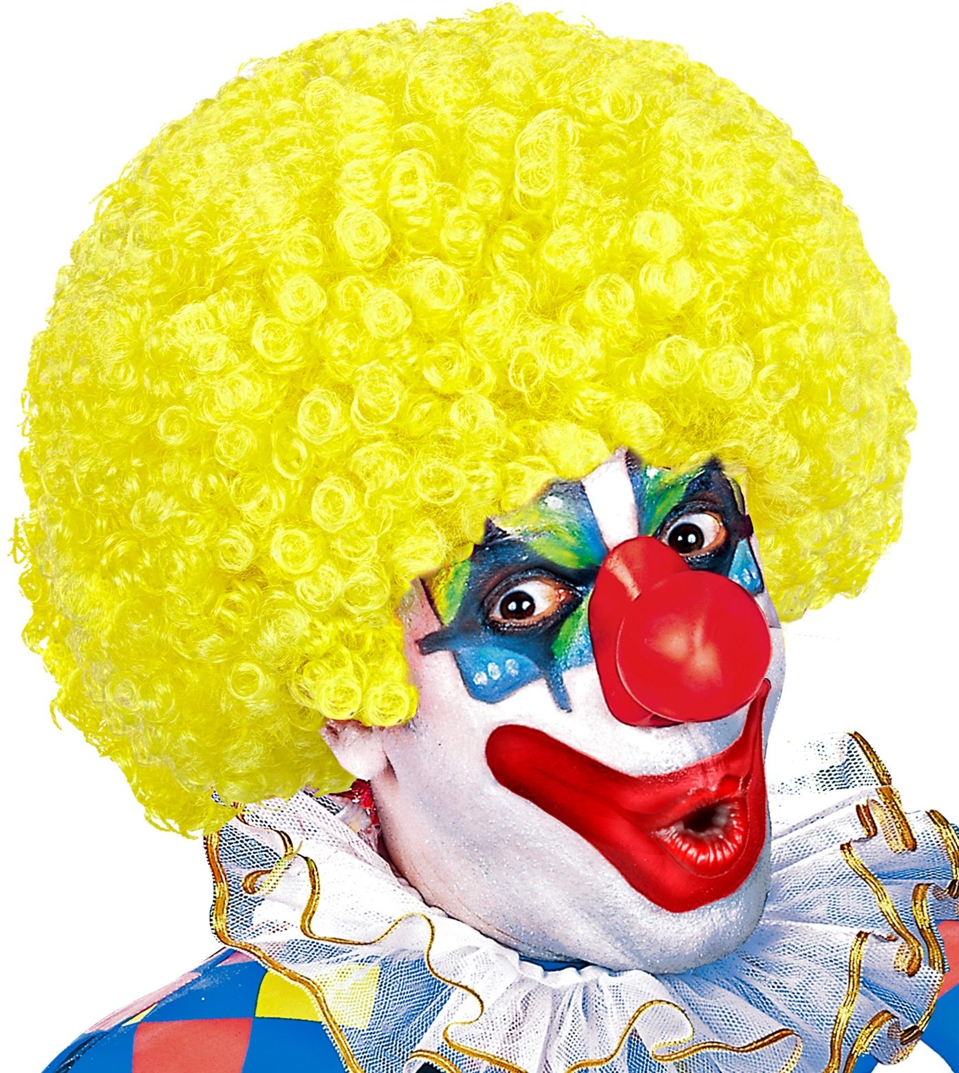 Clown pruik geel