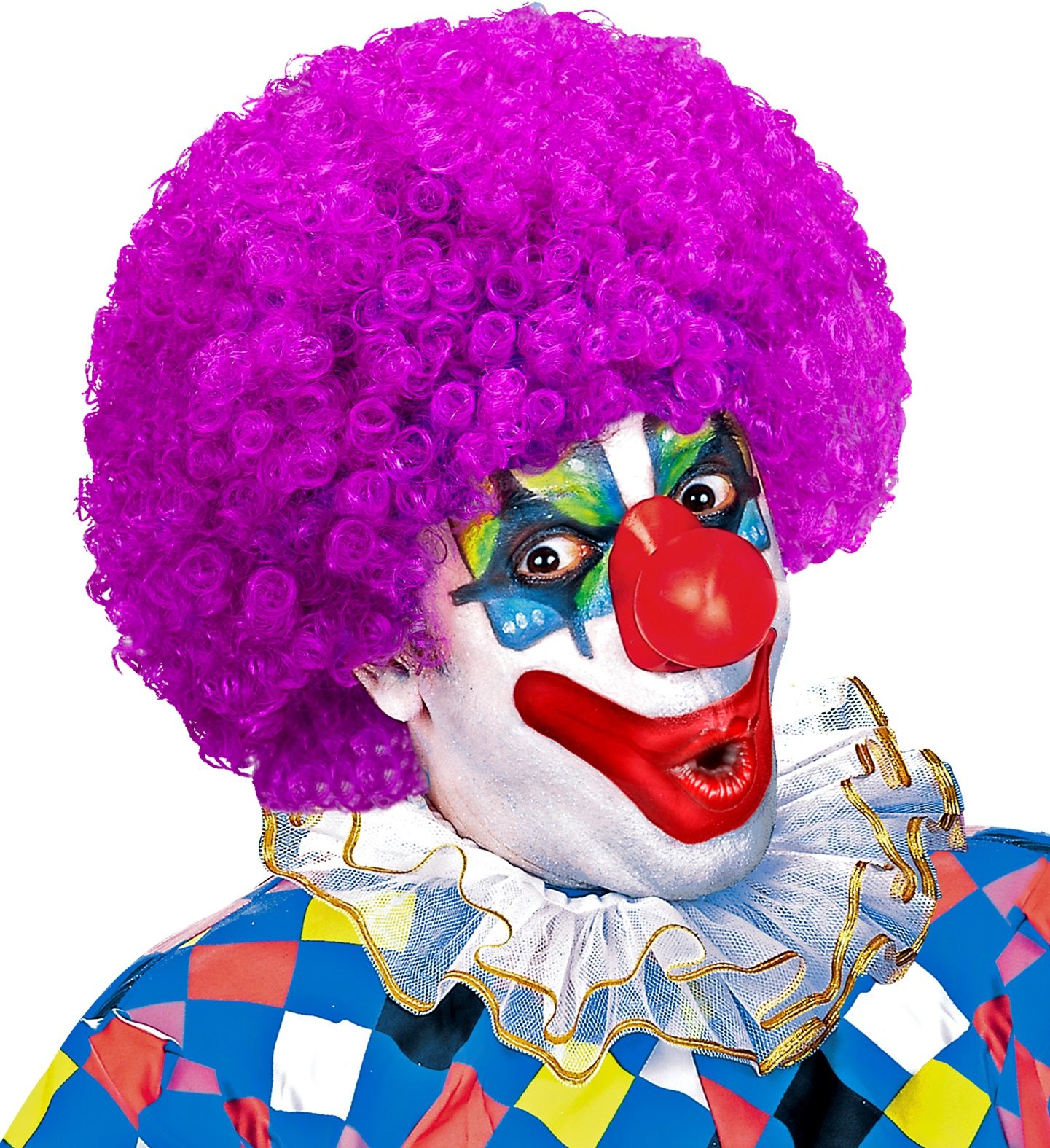 Clown pruik paars