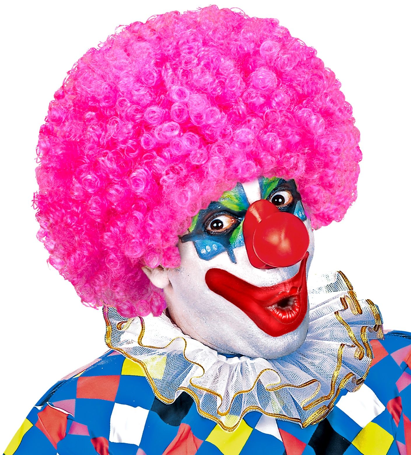 Clown pruik roze