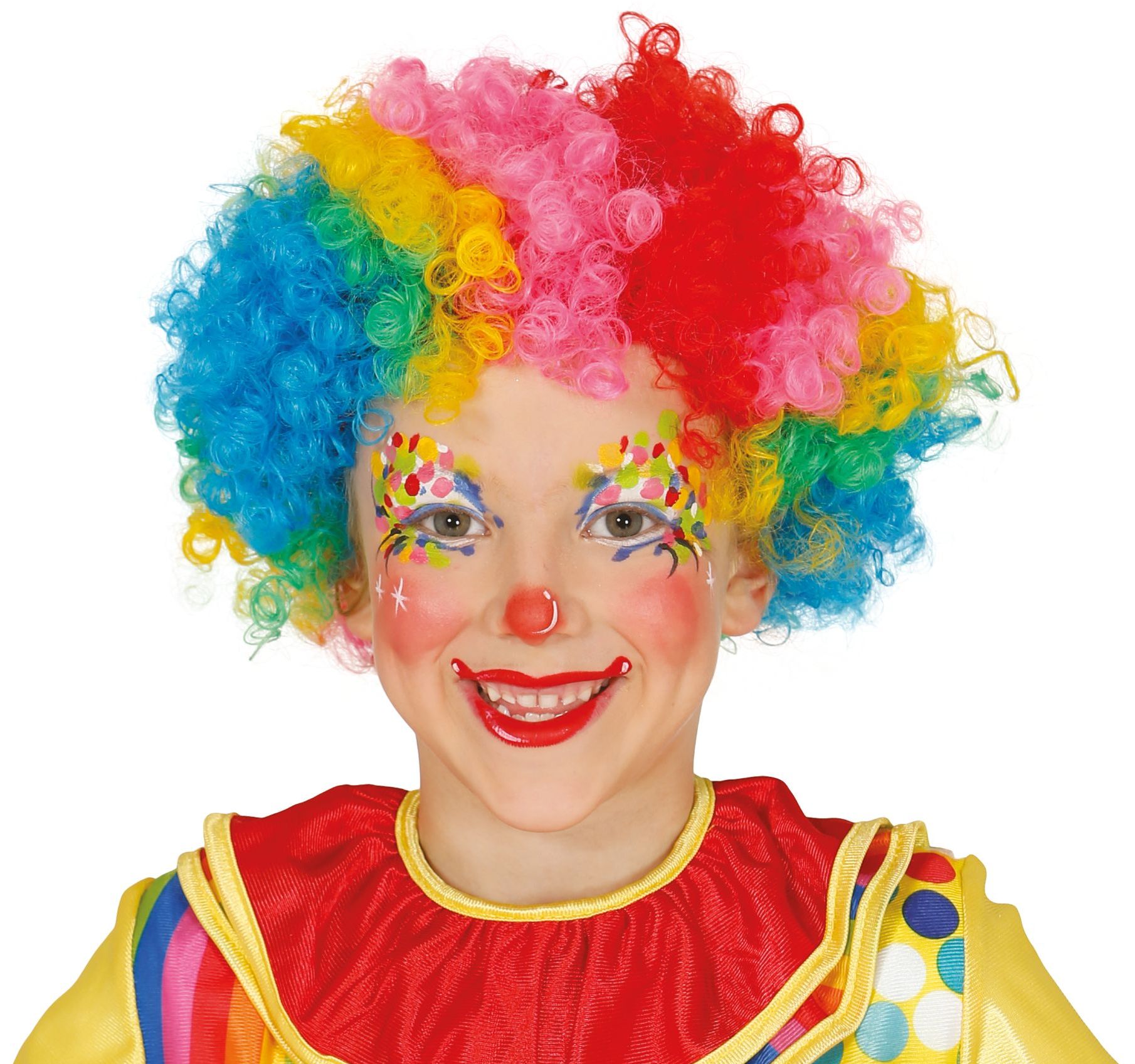 Clownspruik kinderen regenboog