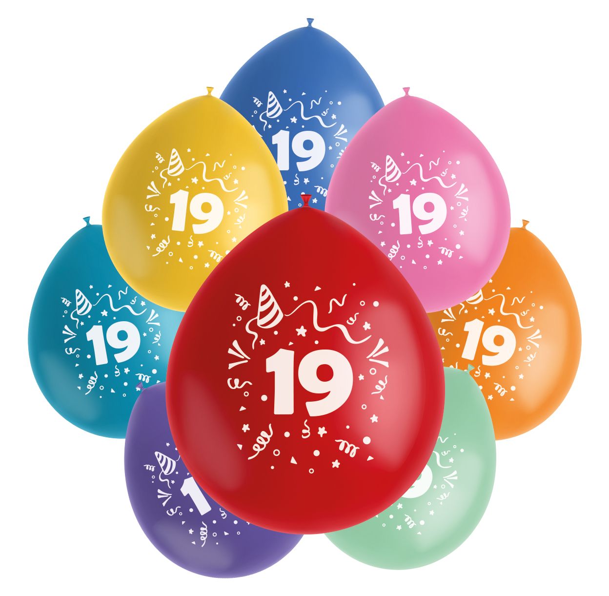 Color pop ballonnen set 19 jaar