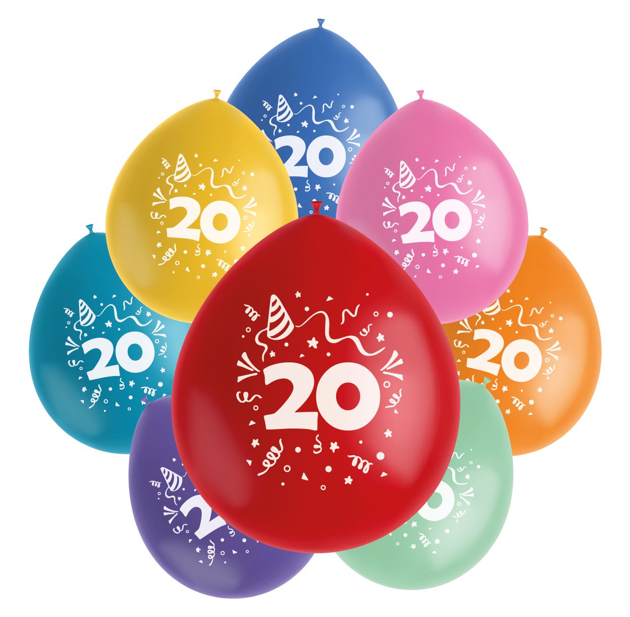 Color pop ballonnen set 20 jaar