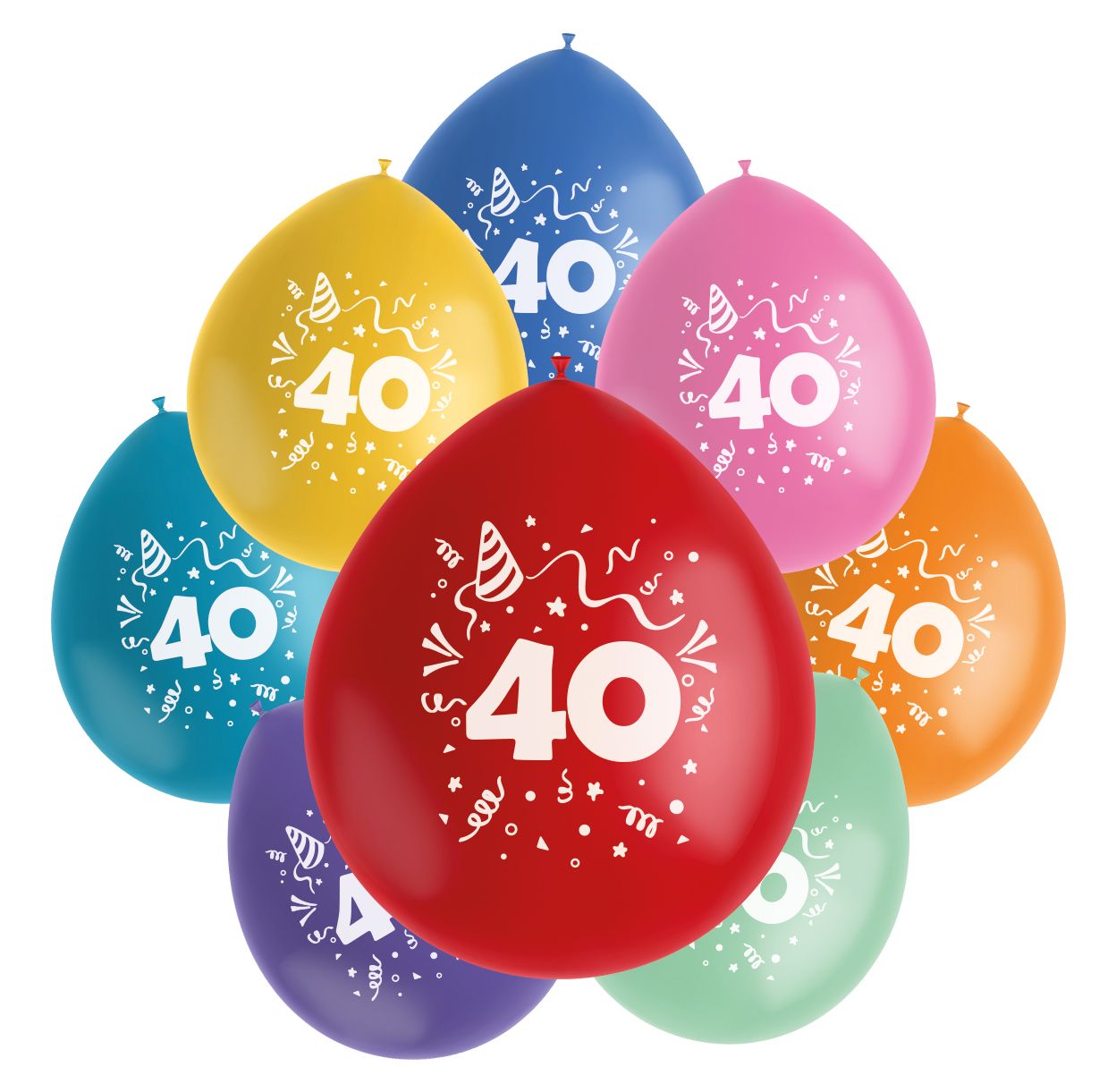 Color pop ballonnen set 40 jaar