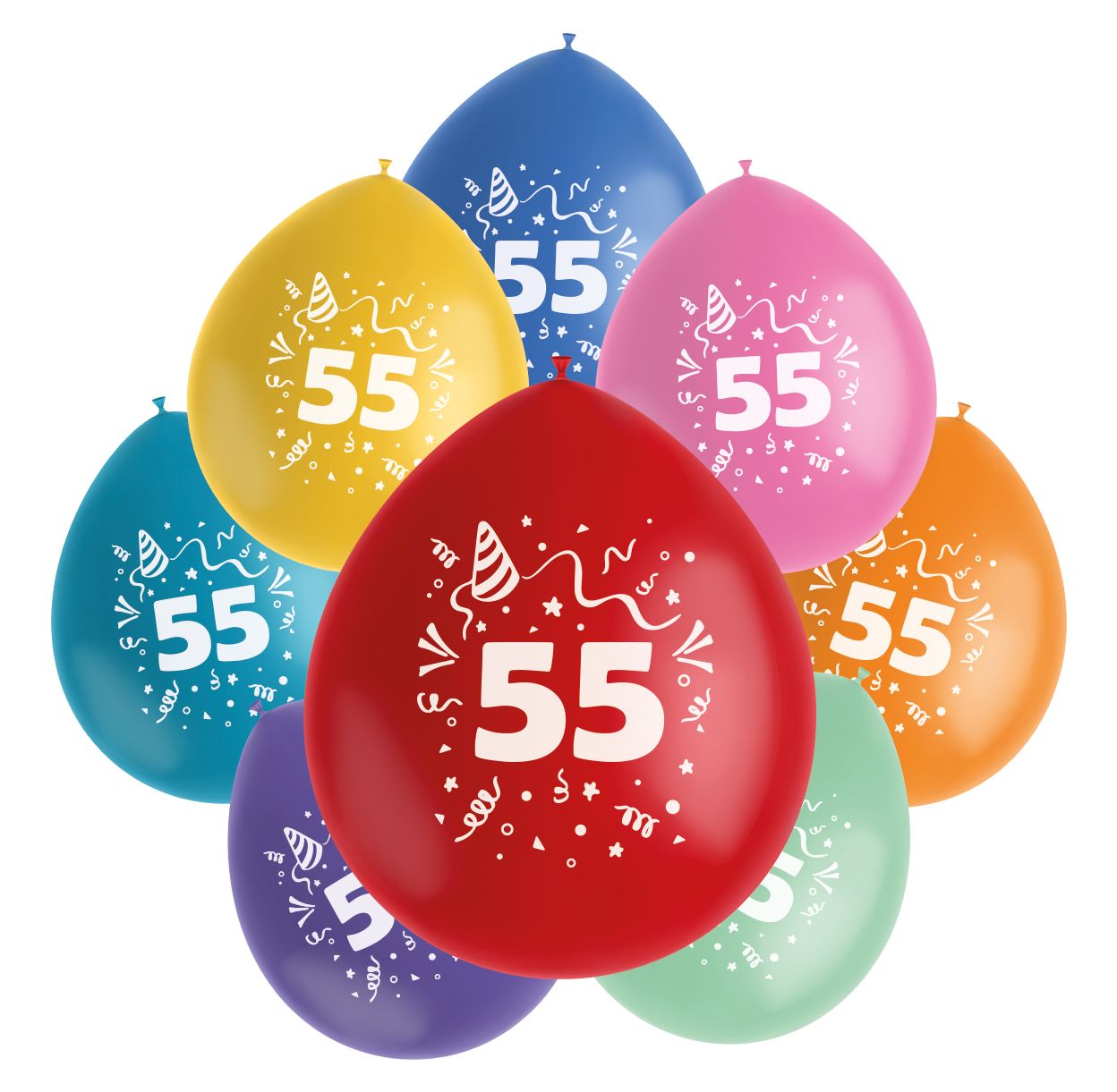 Color pop ballonnen set 55 jaar