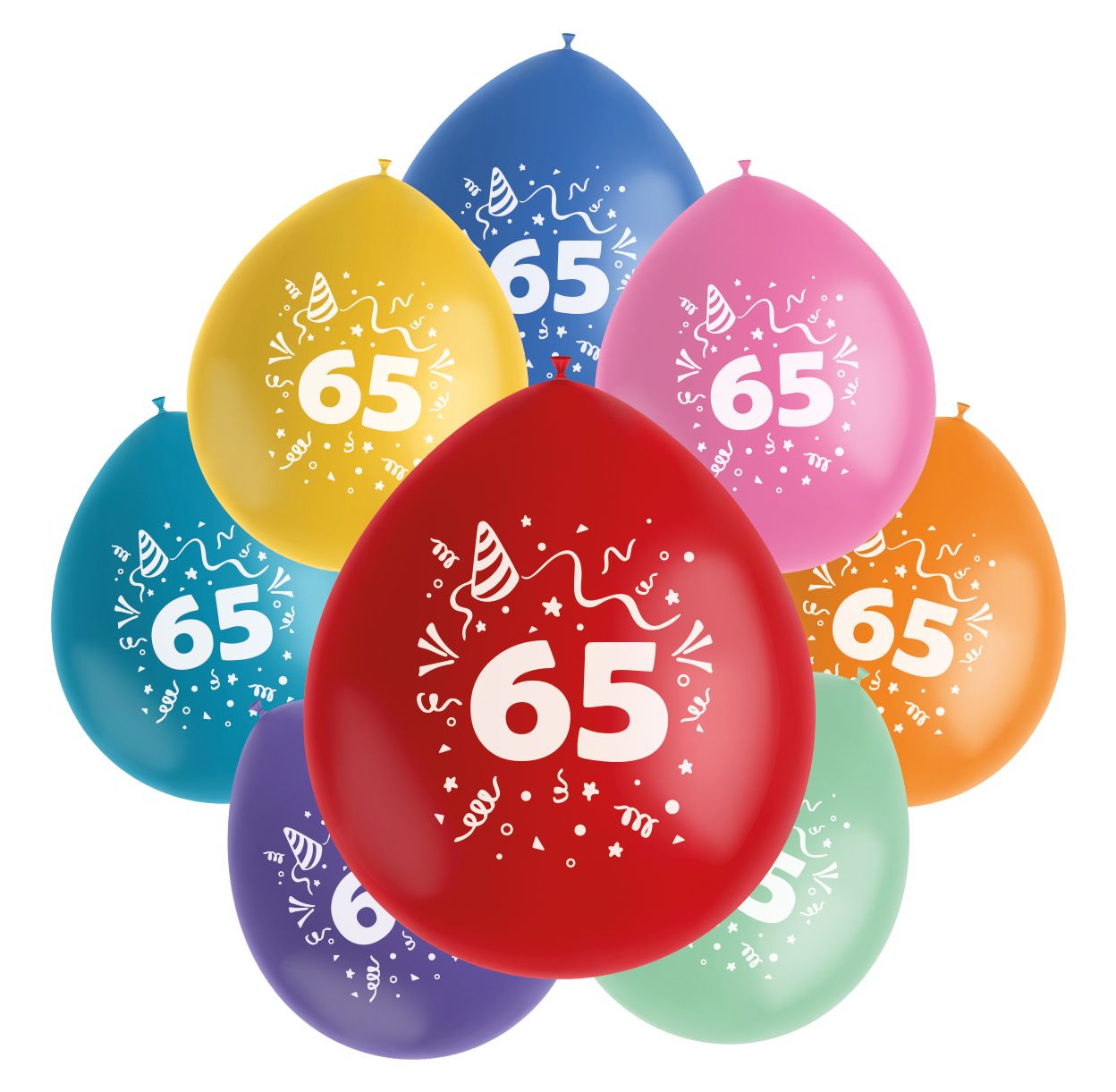 Color pop ballonnen set 65 jaar