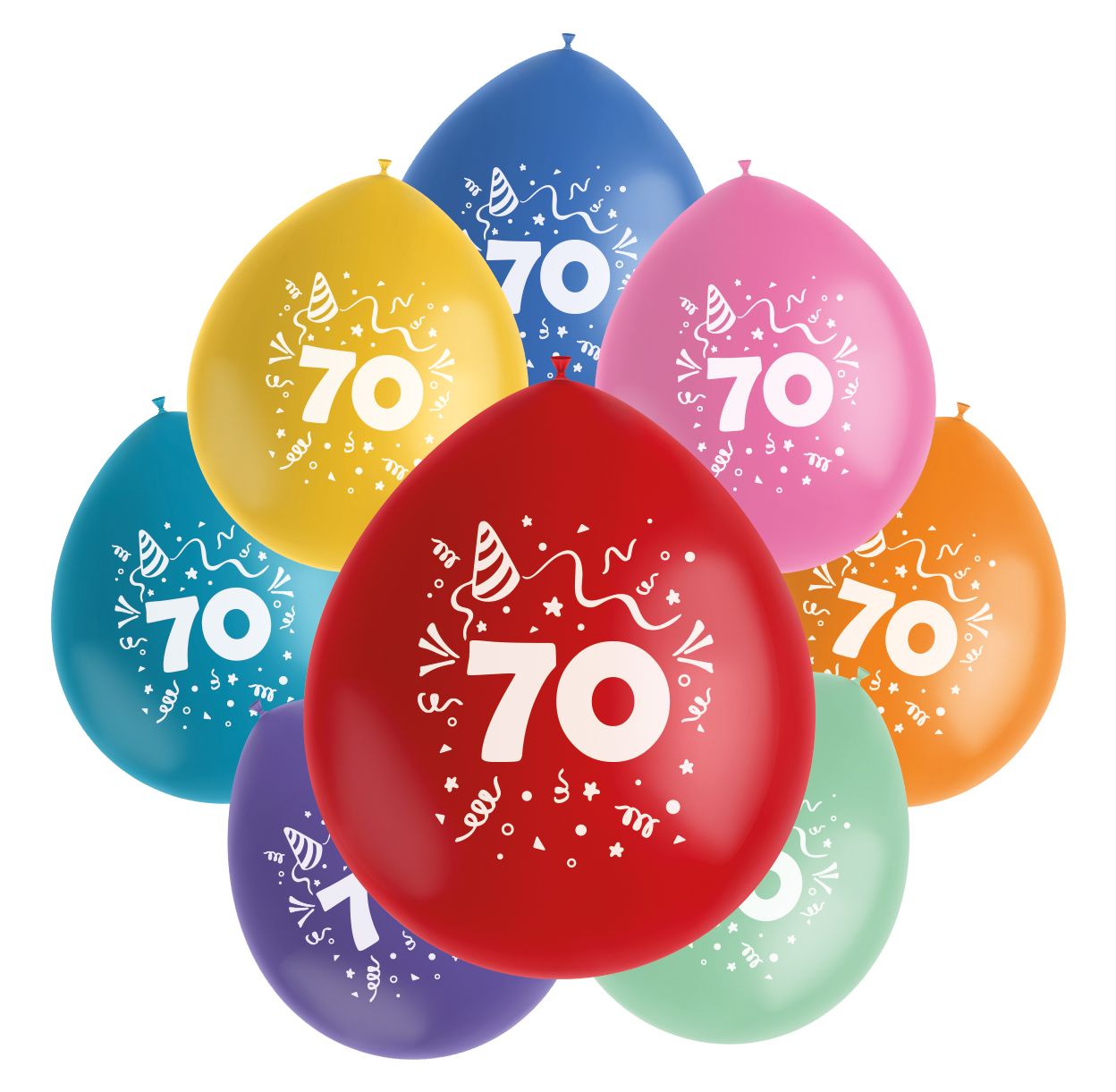 Color pop ballonnen set 70 jaar