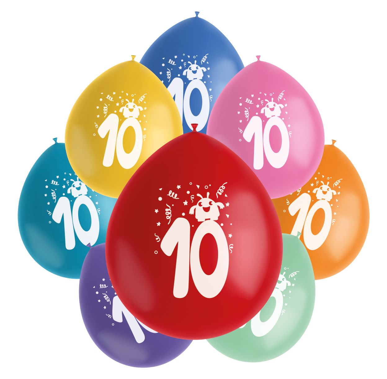 Color pop monsters ballonnen set 10 jaar