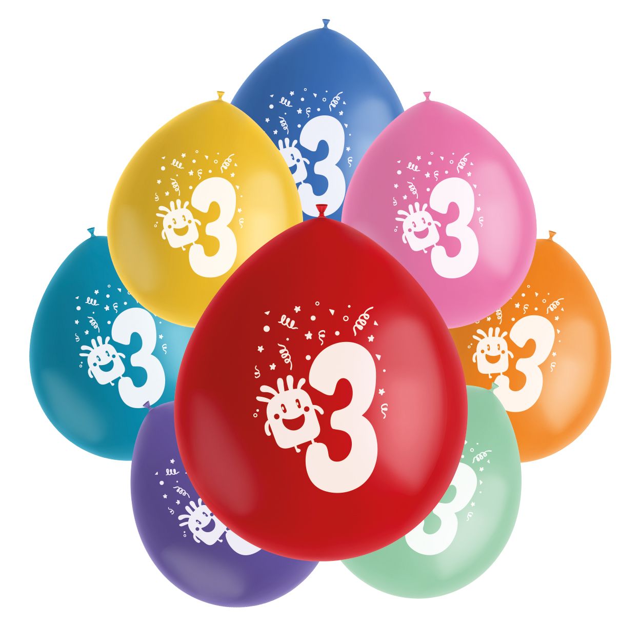 Color pop monsters ballonnen set 3 jaar